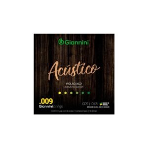 Encordoamento Para Violão Aço .009 Giannini GESWAL Acústico Bronze 65/35