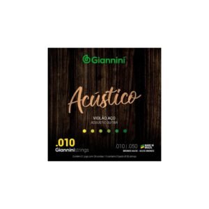 Encordoamento Para Violão Aço .010 Giannini GESWAM Acústico Bronze 65/35